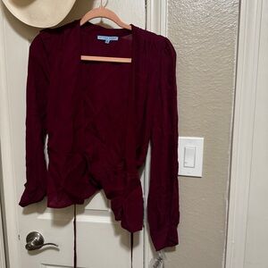 ANTONIO MELANI 100% Silk Elegant Burgundy Women's Top